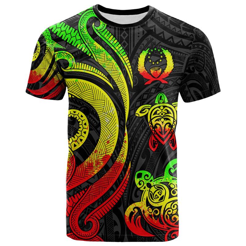 3D Pohnpei Polynesian Culture Tribal Island Retro Tattoo Printing T Shirt Children Fashion Cool Tee Shirts Harajuku Clothing Top