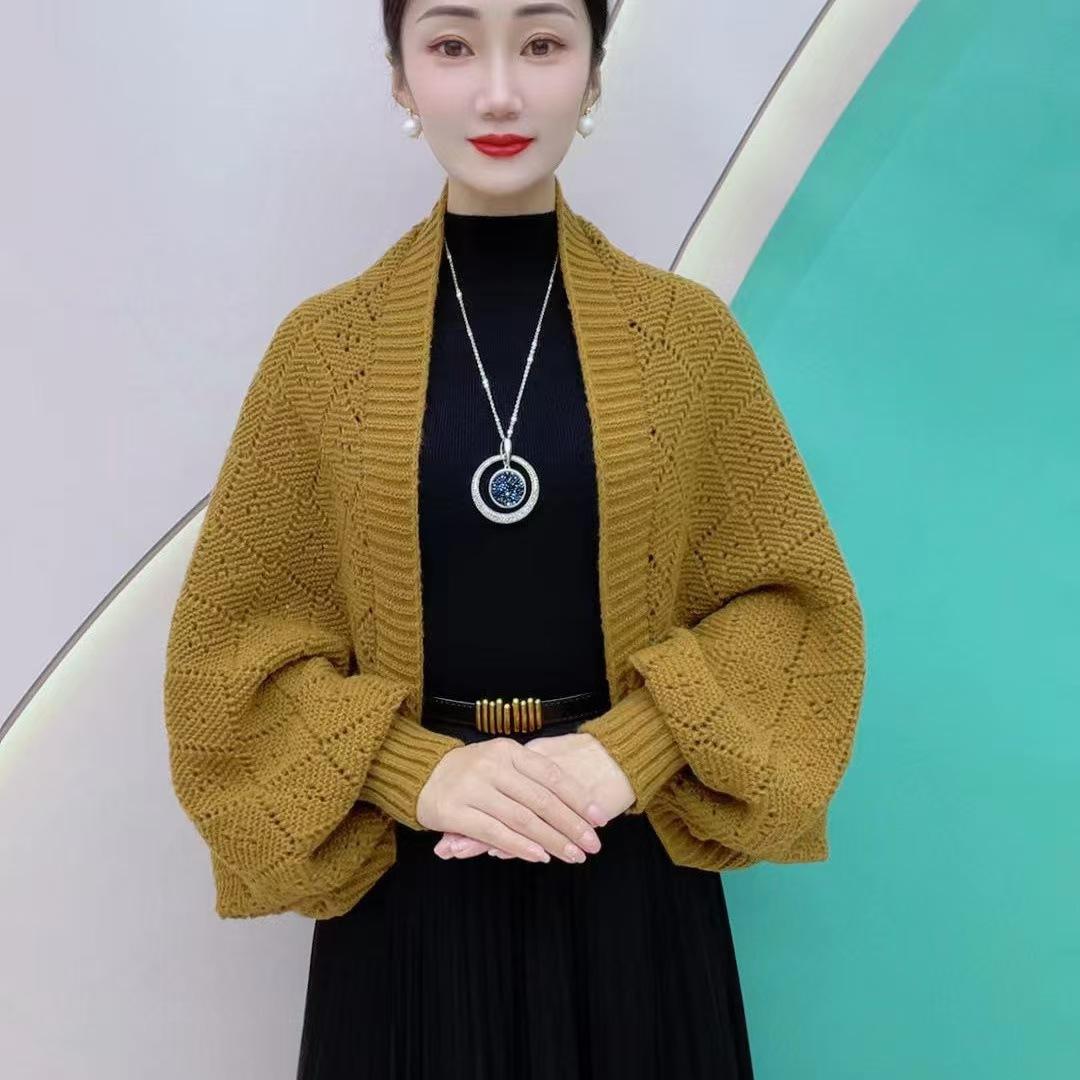 

Осень и зима Новый теплый кардиган с ромбовидной сеткой, универсальный модный темпераментный кардиган в стиле вестерн, в сочетании с трикотажной повседневной одеждой 155 * 29cm