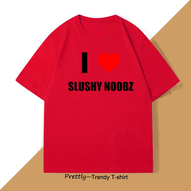 

I Heart Slushy Noobz Fan Merch Tshirt Heavy Cotton Short Sleeve Tee Men Women Harajuku Breathable Funny Clothing Oversize Tops S