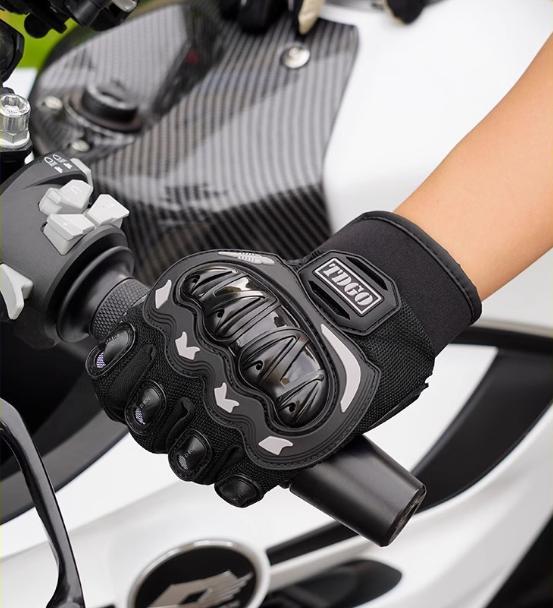 Summer Men's Motorcycle Riding Full Finger Breathable Windproof Gloves