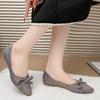 Low Top Shoes Summer New Pointed Head Shallow Mouth Cloth Surface Butterfly Knot Soft Sole Anti-slip Wear-resistant Flat Shoes