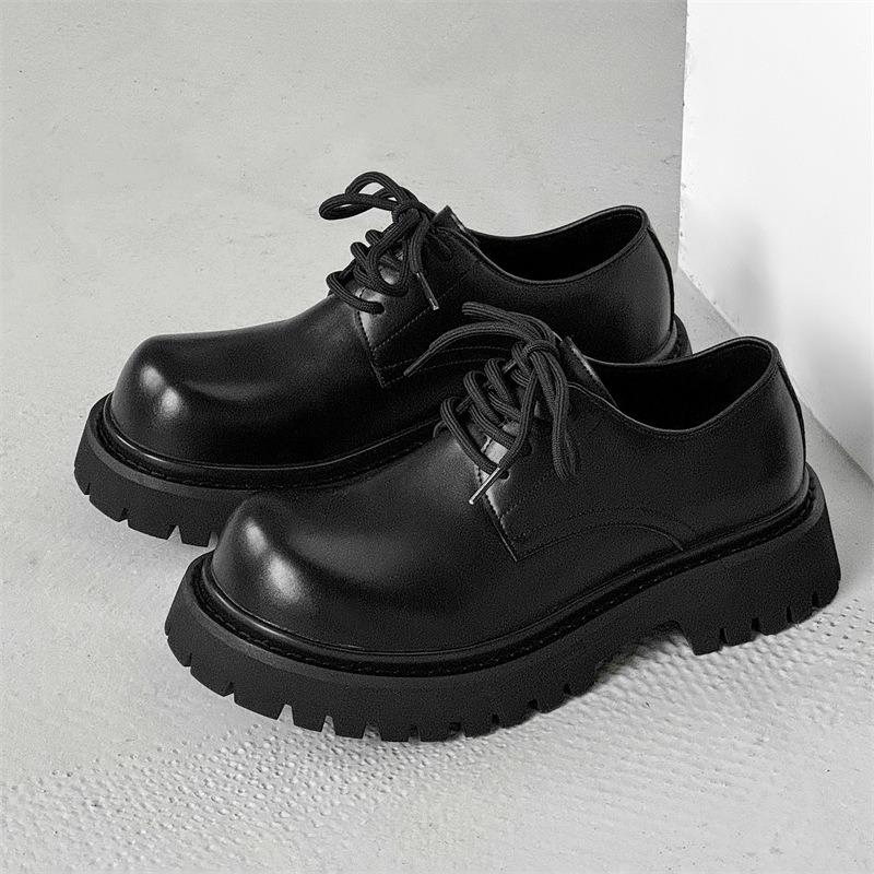 Fashion Platform Derby Shoes for Men with A High-end and Niche Design,height-increasing Insoles Mens Leather Shoes British Formal Shoes