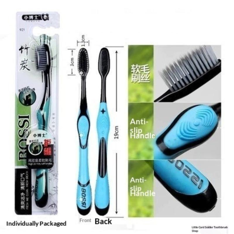 3/5/10 Pcs Manual Toothbrushes Ultra Soft Charcoal Bristles Non Slip Handle For Adult Daily Home Oral Care