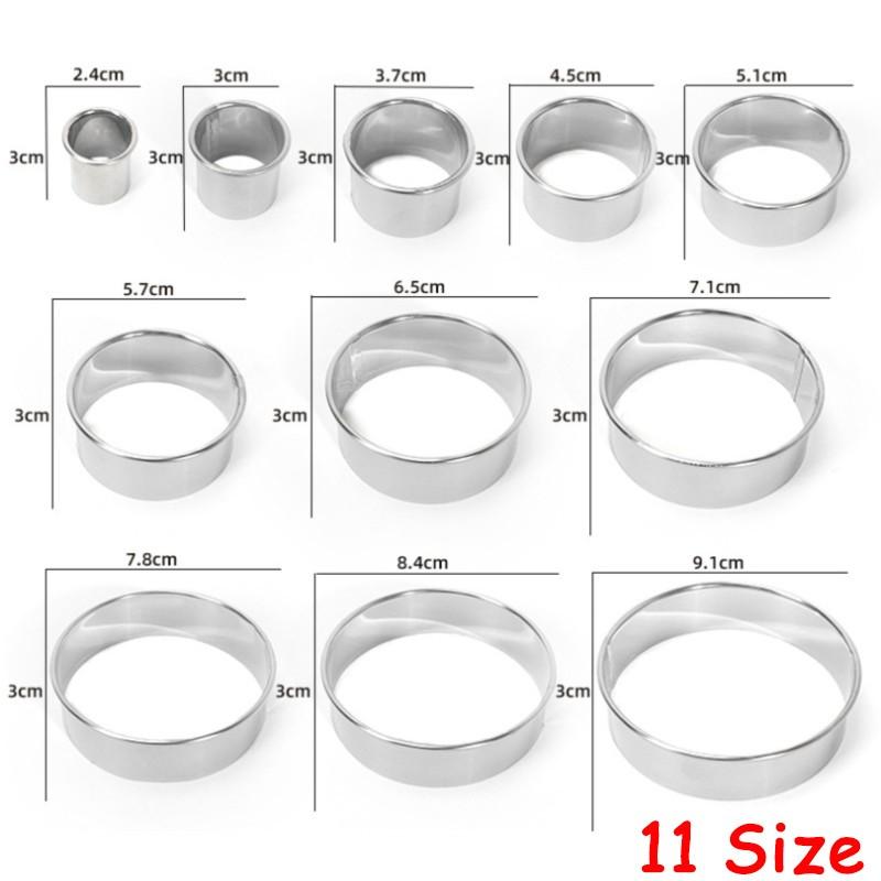 Sada 11/12 ks Formičky na sušenky Kráječ těsta Kulatá forma na dort z nerezové oceli Kuchyňské náčiní Kráječ na pizzu, pečení, vaření, sušenky, pečivo