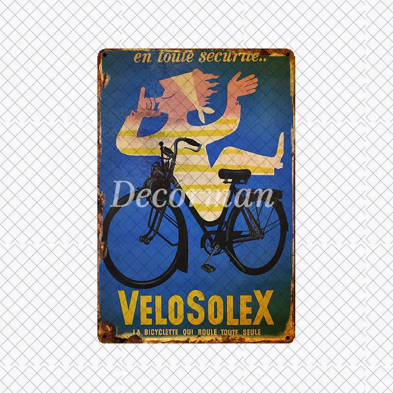 [ DecorMan ] VELO SOLEX France Bike Metal SIGN Custom Wall Poser iron Painting PUB Room Bar Hotel Decor LTA-2033