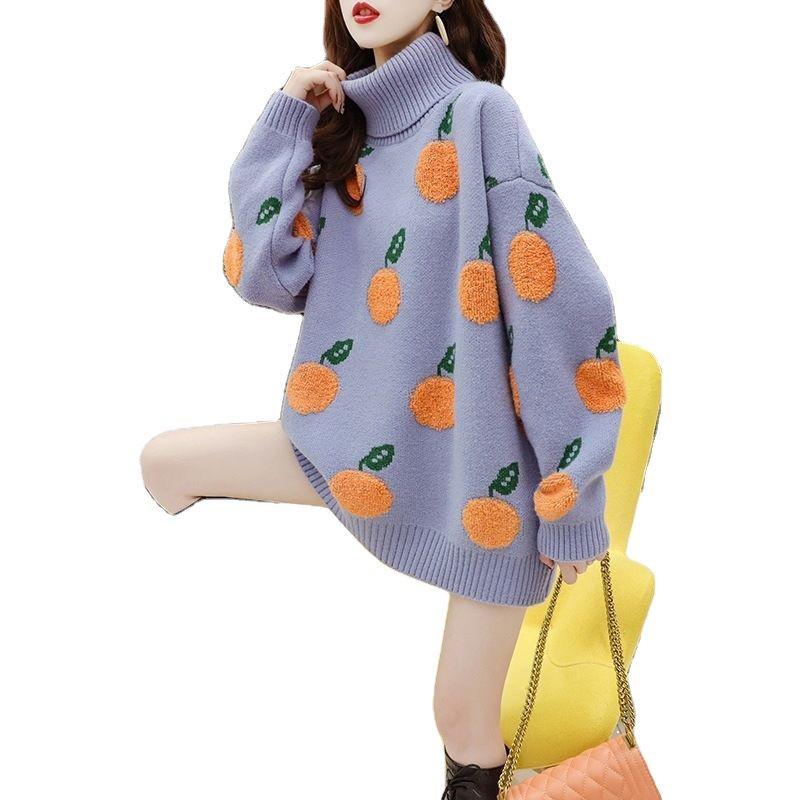 Damen Rollkragenpullover: 2025 Herbst/Winter locker gestricktes Oberteil