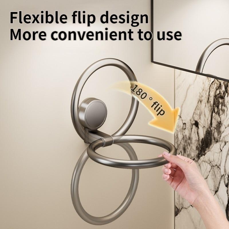 No Need To Drill SuctiTowel Ring Bathroom Towel Rack Kitchen Rag Rack Bathroom Toilet Wall Hanging Towel Rack Kitchen Towel Ring