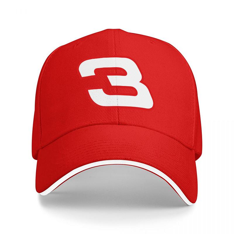 Number Three Black Baseball Cap with Red and White Embroidered Logo Classic Style Adjustable Hat for Unisex and Women