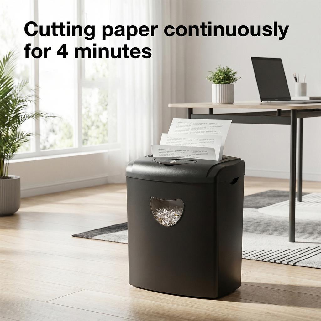 Paper Shredder for Home Office, 10-Sheet Cross Cut, P-4 High Security, 5.5 Gallon Bin, Anti-Jam, Quiet, Shreds Credit Cards/Staples/Clips