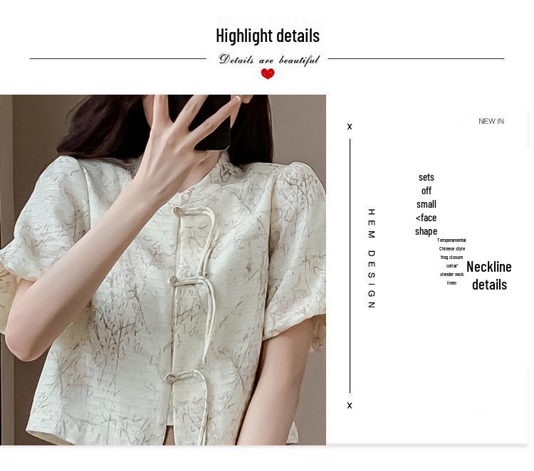 Xiaxin Real Shot Chinese-Style Skirt Set: New Two-Piece Outfit with Light National Style Half-Length Skirt