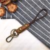 Leather Cowhide Badge Holder Leather Lanyard Work Card Holder Phone Neck Strap Wrist Neck Lanyard
