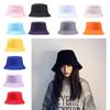 Hwcap Pure Cotton Solid Color Fisherman Hat With Embroidered Logo, Portable Bucket Hat For Sun Protection