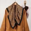 70x70cm Square Luxury Leopard Spot Print Designer Scarf Women Silk Scarves Bandana Neckerchief Shawl Small Hijab