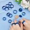 18Pcs 9 Styles Stainless Steel Wide Band Finger Rings for Women Men Plain Band Rings Blue 8mm Inner Diameter: US Size 4 1/4~13 1/4(15~22.4mm)