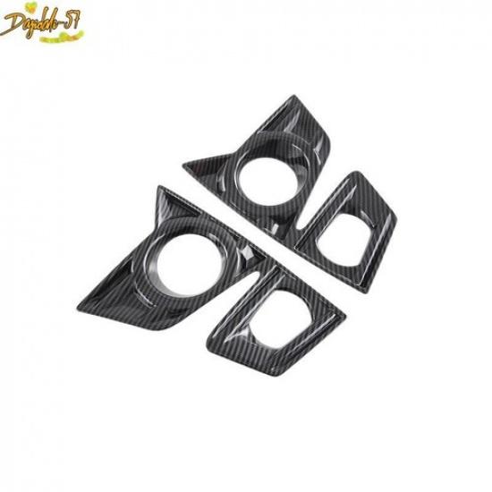 2Pcs Carbon Fiber Look Front Fog Light Trim Decor For Isuzu D-Max Dmax -