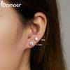 BAMOER 925 Sterling Silver Moissanite Stud Earrings for Women Wedding Gift Top Quality Dazzling Earrings Fine Jewelry