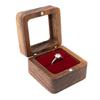 Compact Wood Rings Box Sturdy Rings Case for Engagement Portable Wood Ring Box for Wedding and Proposal Keepsakes