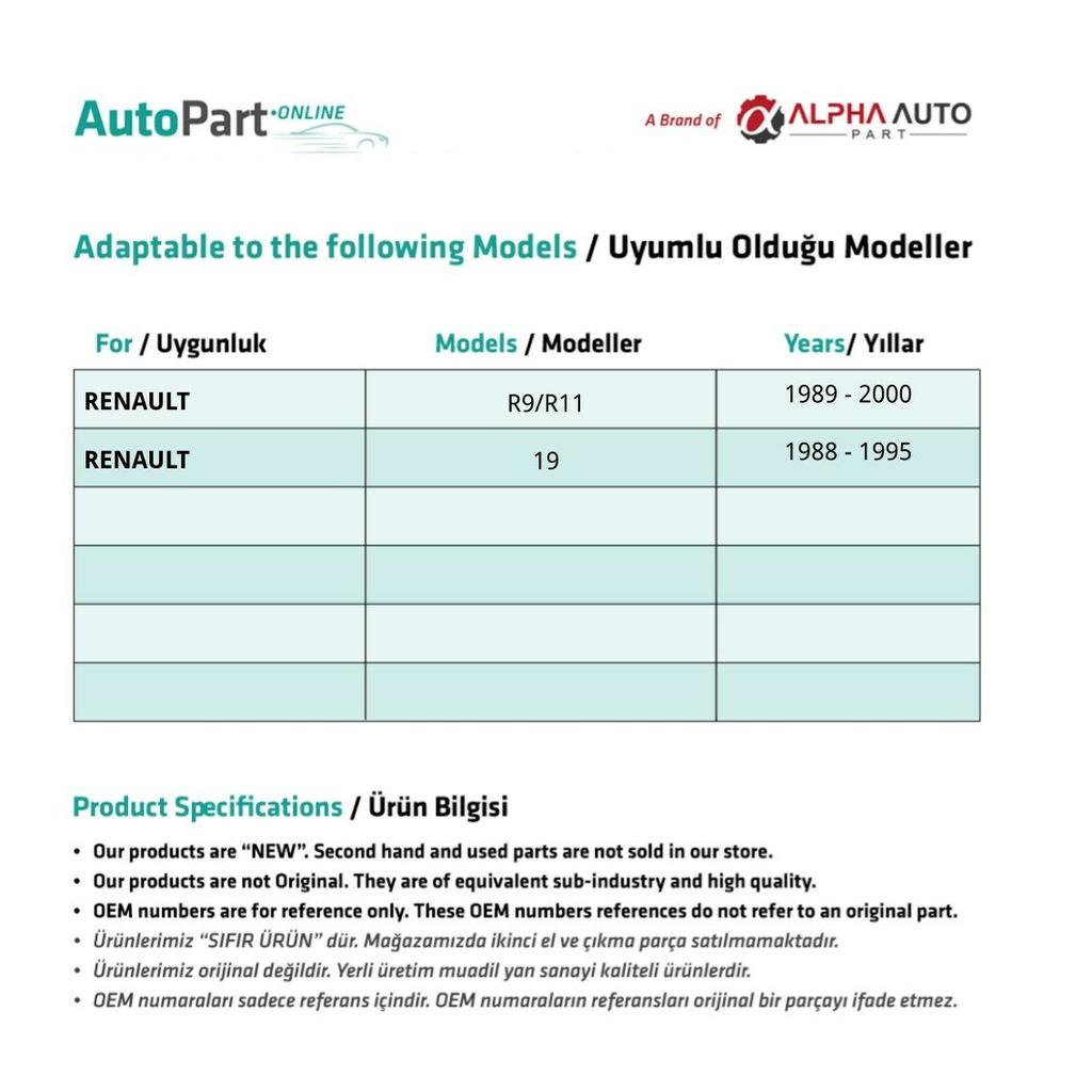 Door Pin Set for Renault 9/11,19 with Steel Bushing