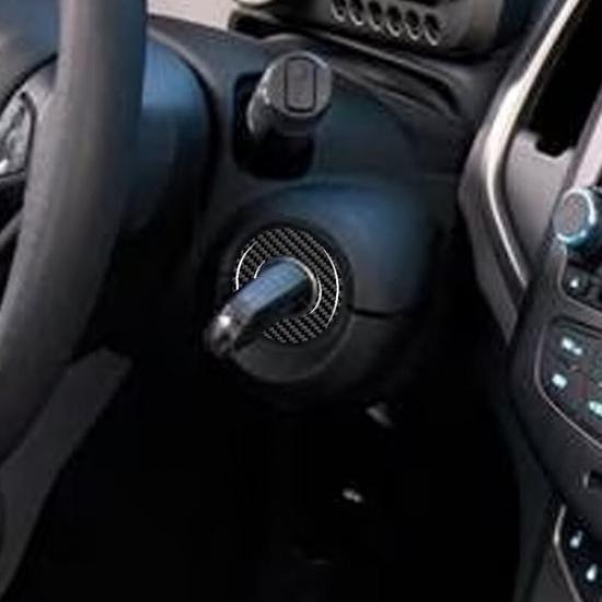 Carbon Fiber Ignition Key Hole Cover Trim Sticker For Chevrolet Sonic 2012-2016