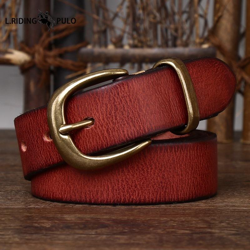 Fashion Trend Belt Leather Pin Buckle Retro Old Korean Version of The All-match Men's and Women's Trousers Belt Universal