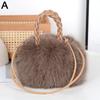 Cute Pumpkin Bag Faux Fur Tote Bag Women's Bucket Plush Luxury Design Ladies Handbags Soft Winter Crossbody Shoulder Bags