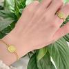 Gold-Plated Brass Jewelry Set: Vietnamese Sand Gold Necklace, Bracelet, & Ring for Women