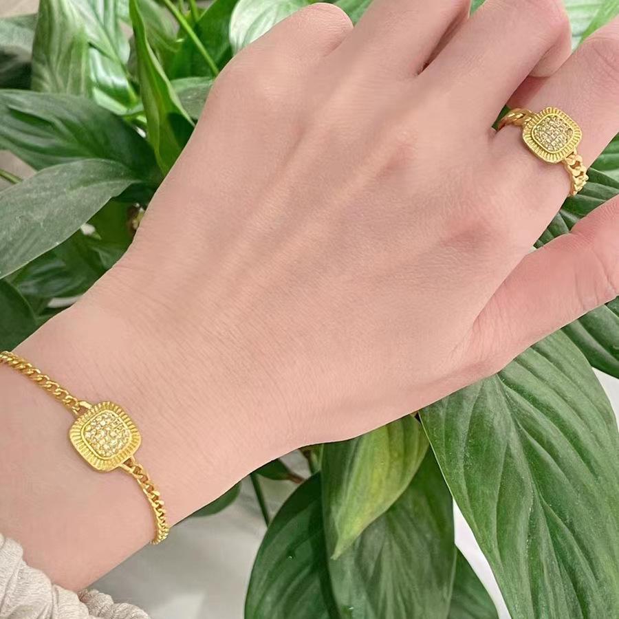 Gold-Plated Brass Jewelry Set: Vietnamese Sand Gold Necklace, Bracelet, & Ring for Women