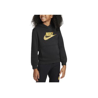Nike Sportswear Club Fleece Hooded Fashion Versatile Sweatshirt Kids Sweatshirts Black HQ0977-010