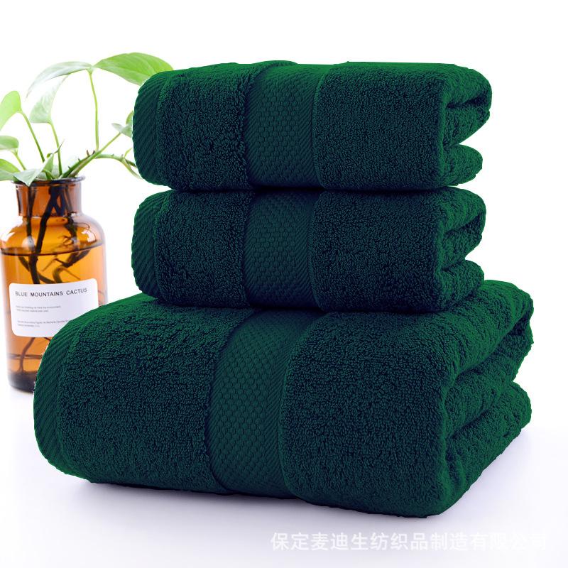 Pure Cotton Thickened Bath Towel Soft Absorbent Cover Towel Dark Green Black Multi-colored Men's Bath Towel