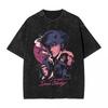 Manga Cowboy Bebop T Shirt Spike Spiegel Graphic Tshirt Washed Oversized TShirt Men Women Clothes Short Sleeve Cotton Tees