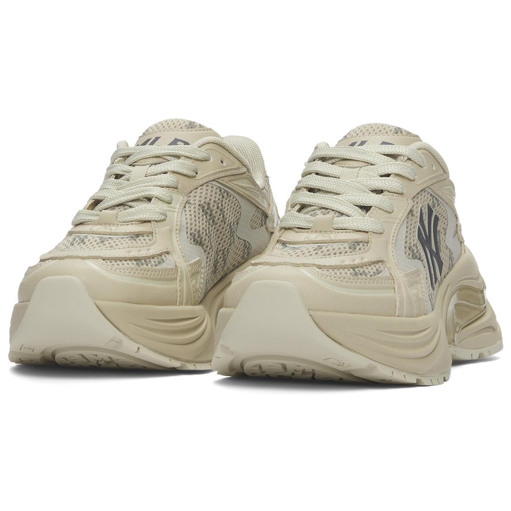 MLB New York Yankees Synthetic Leather Slip Resistant Abrasion Resistant Low Top Running Shoes Unisex Beige 3ARNSPL5N-50SAS