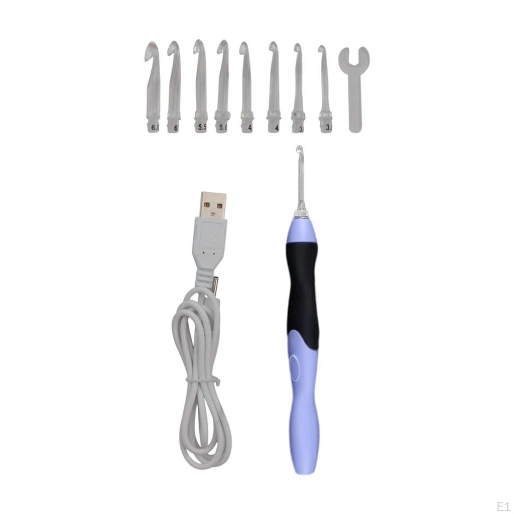 Beleuchtetes Häkelnadel-Set mit 9 austauschbaren Etuis