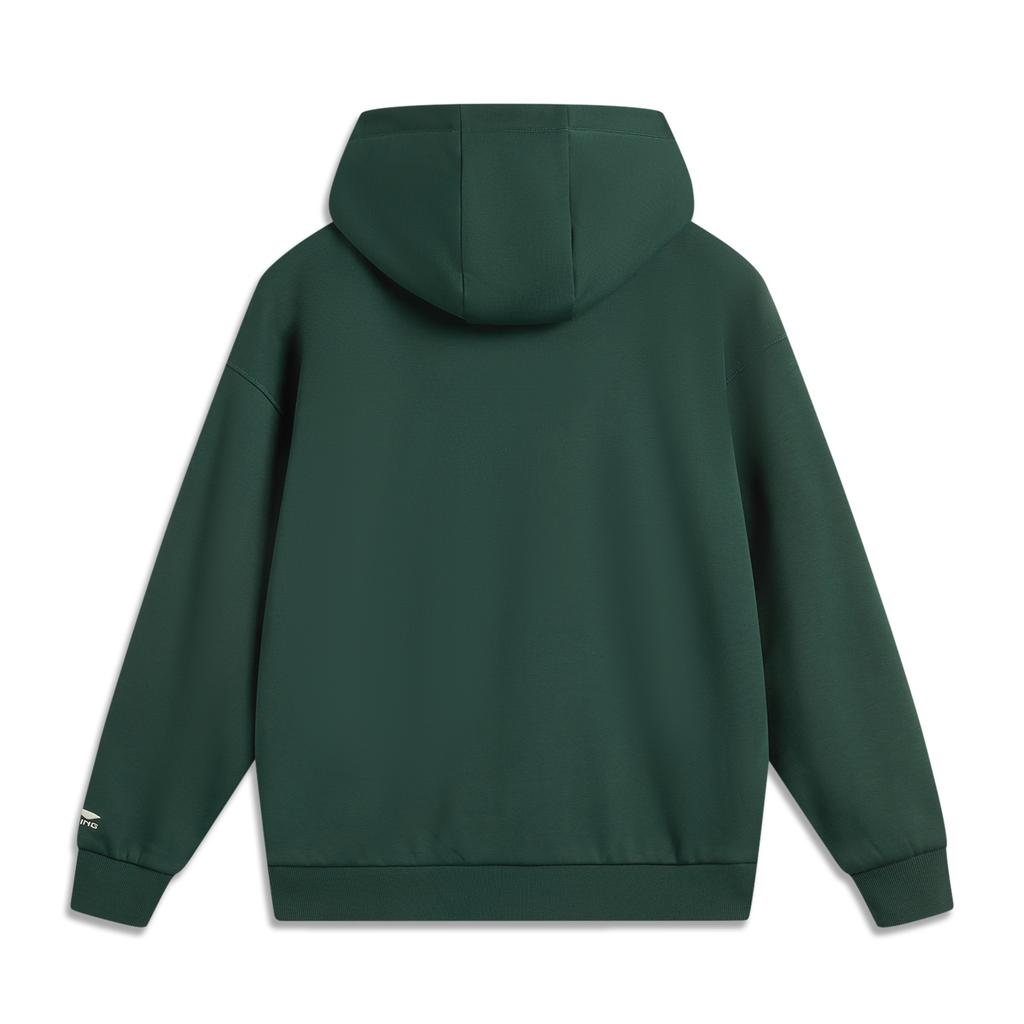 Li Ning Sports Fashion Series Anti-Static Anti-Bacterial Warm Comfortable Casual Simple Fleece Hooded Zipper Cardigan Sweatshirt AWDUC87-7