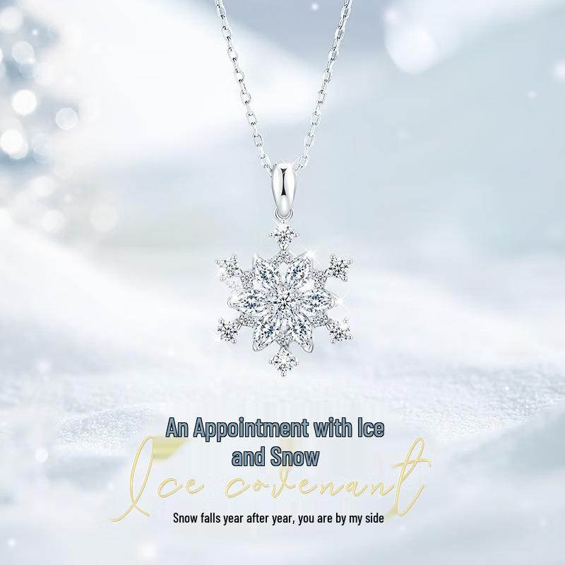 

Snowflake Pendant Necklace: Elegant Women s Clavicle Chain - Perfect for Valentine s Day or Birthday Gifts. Pure Silver