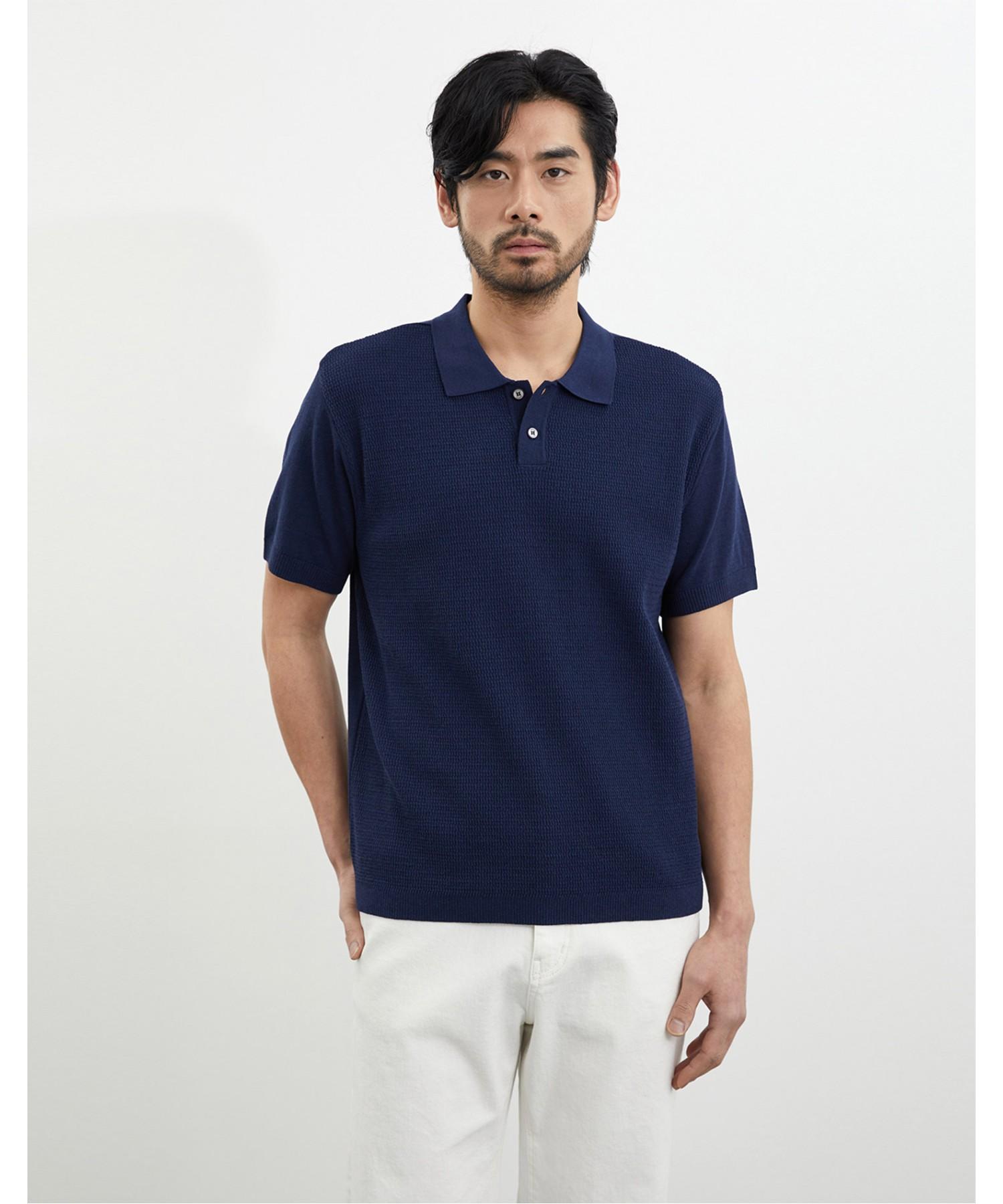 Indian Solid Polo Collar Short Sleeve Knit_Mivbs4M2371 Light Gray(09)/100