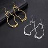 Cazador Cute Animal Cat Women's Earrings 2025 Trend Drop Earrings for Teens Girls Stainless Steel Jewelry Party Birthday Gift