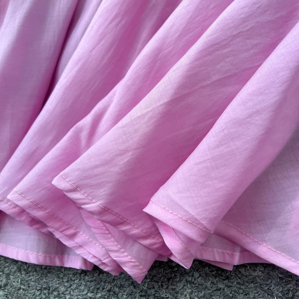 Chic Vintage Three-dimensional Single Breasted Slim Elegant Fairy Korean Fashion Boho Women Clothing Long Dress