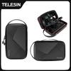 TELESIN Bolsa de Espaço Ajustável Impermeável para Transporte PU para GoPro Hero 13 12 11 10 9 8 7 6 Insta360 Osmo Action Bolsa de Acessórios