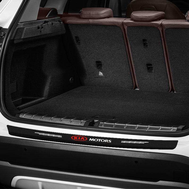 1pcs Carbon Fiber Car Trunk Rear Bumper Sticker Guard Plate Protector For KIA Rio Ceed Sportage Cerato Soul Sorento Flip R K2 K3 K5 K6 K7 K8 Soul