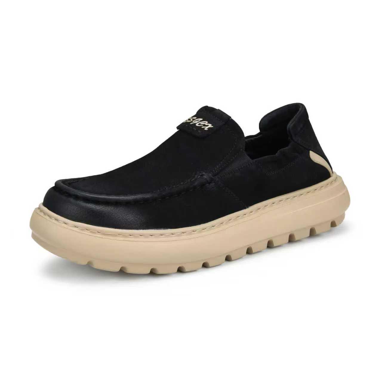 

Мужские лоферы слипоны на мягкой подошве 2025: Универсальная кожаная обувь для делового и повседневного ношения 40 чёрный