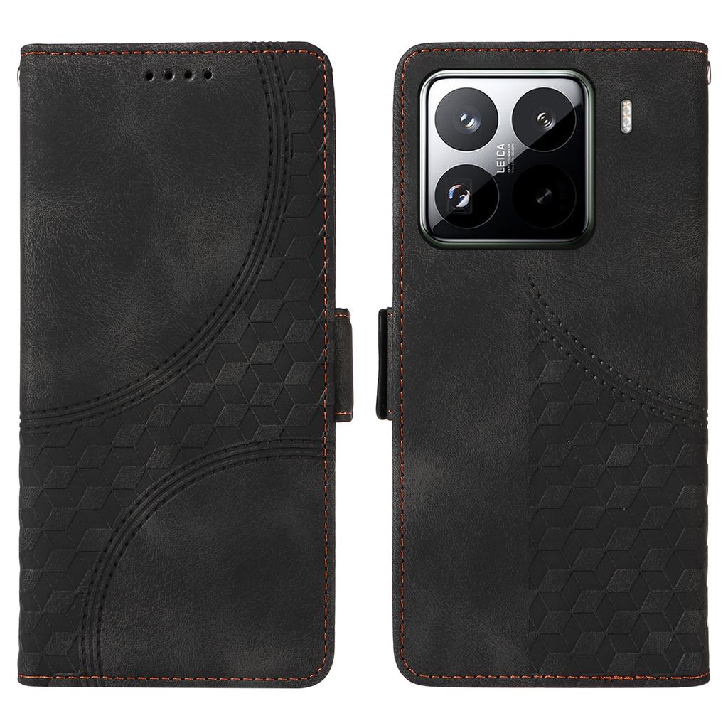 For Xiaomi 15 Pro Case PU Leather Phone Cover Rhombus Starry Imprinted