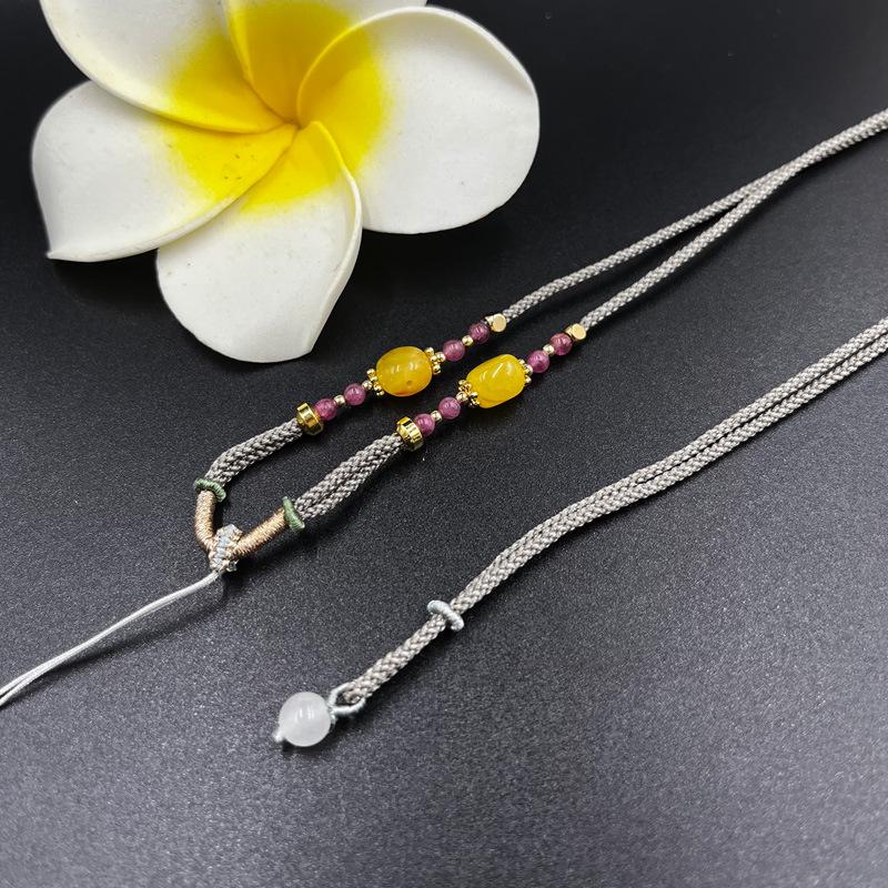 Hand-Woven Ethnic Style Necklace Cord for Jade Pendants - Unisex