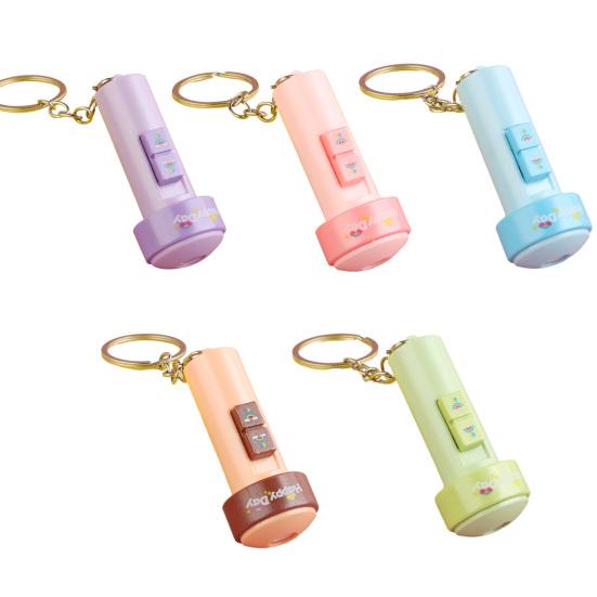 Mini Flashlight Keychain Cute Toy Flashlight Small Portable Flashlights for Kids Candy Colors Cat Toy Portable Keychain Gift