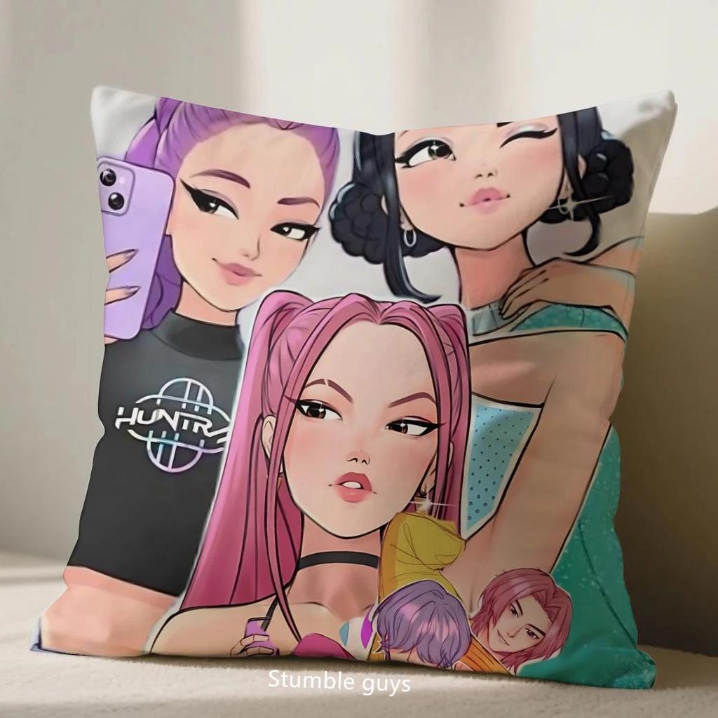 Anime 45X45cm Demon Hunters Pillowcase Kpop Sofa Cushion Cover For Living Room