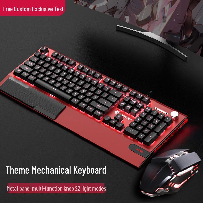 Langtu K1000 Wired Mechanical Keyboard & Mouse Set with Blue/Black Switches - Gaming Esports Laptop Keyboard