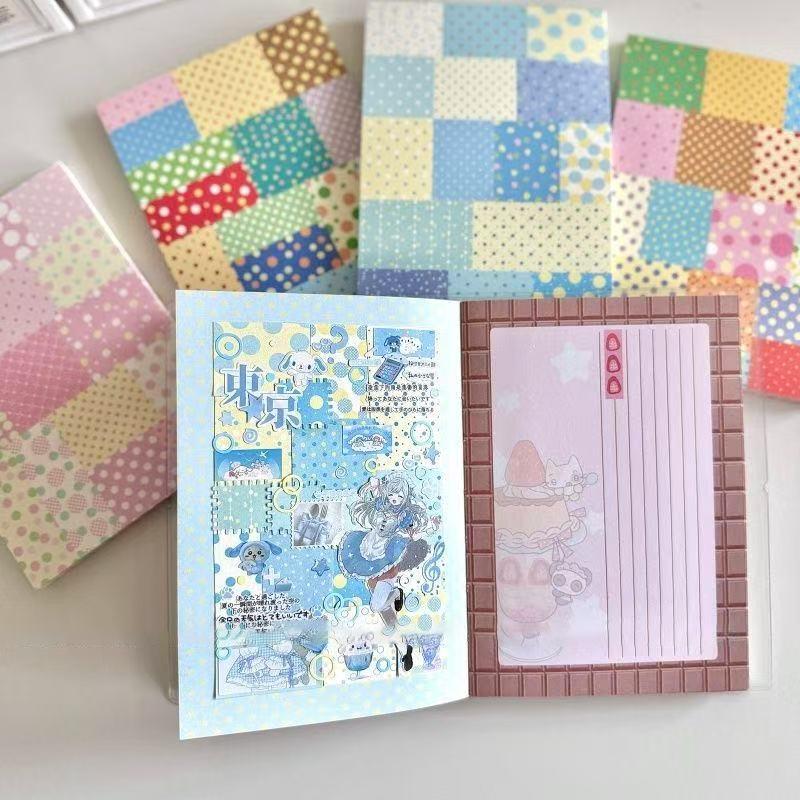 40PC Japanese Style Ancient Character Polka Dot Large Patchwork Collage Base INS Note Handbook Note Ancient Early Sticker Gift