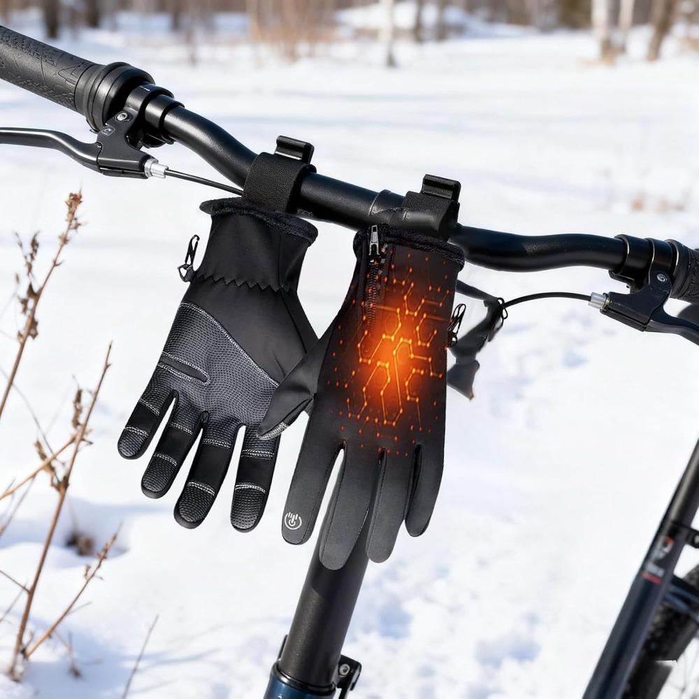 Rechargeable Heated Gloves for Women Men, Thin Heated Gloves for Winter, Waterproof & Non-Slip Heating Glove, 3/1 Adjustable Heating Modes