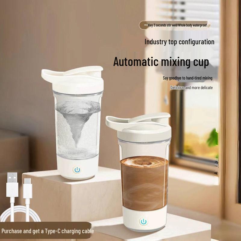 Rechargeable Electric Mixing Cup: Automatic Coffee, Protein, and Shake Mixer with Measuring Scale