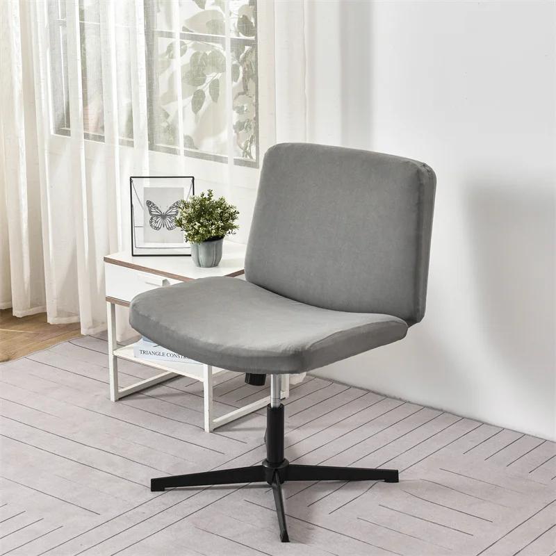 Copertura per Sedia Senza Braccioli con Gambe Incrociate per Sedia da Scrivania da Ufficio Fodera Monocolore con Schienale Medio e Accento Sedile Largo Coperture per Sedia da Computer