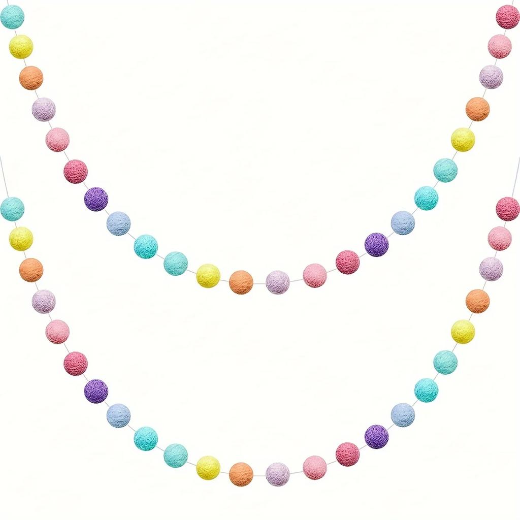 2.5m Colorful Pompom Pendant Garland Nordic Series Felt Ball String Hanging DIY Handmade Nursery Children Room Home Decor